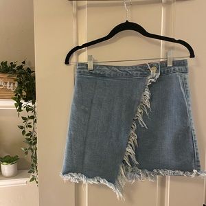 Wrap denim skirt with fridge